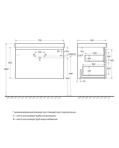 Тумба под раковину Cezares Giubileo 80 GIUBILEO-800-1C-SO-BL подвесная Bianco Lucido
