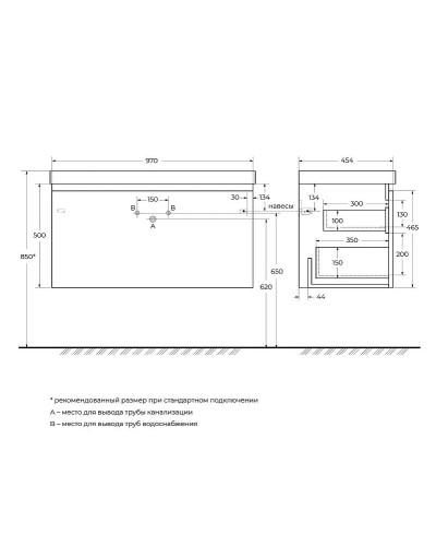 Тумба под раковину Cezares Giubileo 100 GIUBILEO-1000-1C-SO-BL подвесная Bianco Lucido