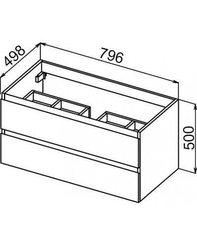 Тумба под раковину Cezares Molveno 80 MOLVENO-80-2C-SO-LB подвесная Legno Bianco