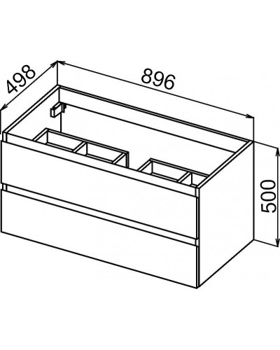 Тумба под раковину Cezares Molveno 90 MOLVENO-90-2C-SO-NR подвесная Nero