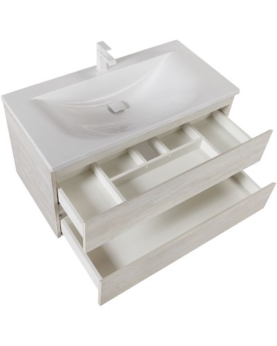 Тумба под раковину Cezares Molveno 100 MOLVENO-100-2C-SO-LB подвесная Legno Bianco