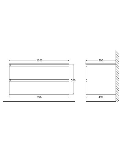 Тумба под раковину Cezares Molveno 100 MOLVENO-100-2C-SO-LB подвесная Legno Bianco