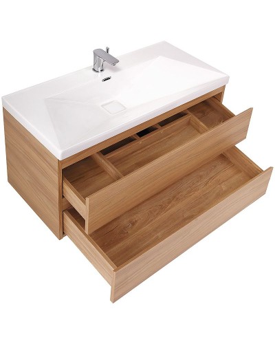 Тумба под раковину Cezares Molveno 100 MOLVENO-100-2C-SO-NC подвесная Noce Chiaro
