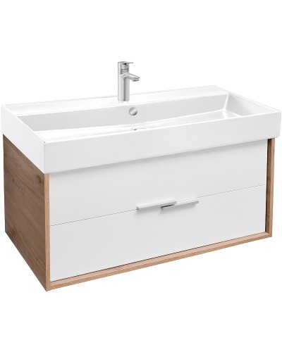 Тумба под раковину Jacob Delafon Vivienne 100 EB1668-E75-J5 подвесная Белая глянцевая Дуб давос натуральный