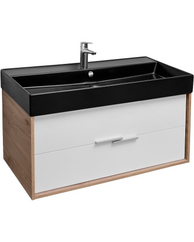 Тумба под раковину Jacob Delafon Vivienne 100 EB1668-E75-J5 подвесная Белая глянцевая Дуб давос натуральный