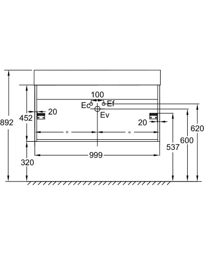Тумба под раковину Jacob Delafon Vivienne 100 EB1668-E75-J5 подвесная Белая глянцевая Дуб давос натуральный