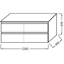 Тумба под раковину Jacob Delafon Madeleine 120 EB2085-J53 подвесная Черная матовая
