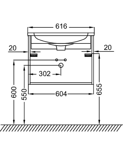 Тумба под раковину Jacob Delafon Madeleine 60 EB2052-J53 подвесная Черная матовая