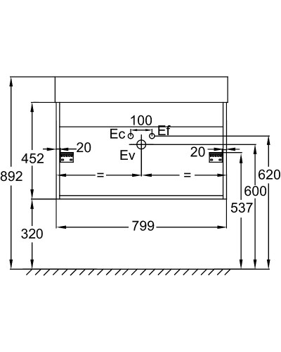 Тумба под раковину Jacob Delafon Vivienne 80 EB1667-J5-J5 подвесная Белая глянцевая