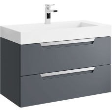 Тумба под раковину Aqwella Cube 90 CUB0109GR подвесная Серая матовая