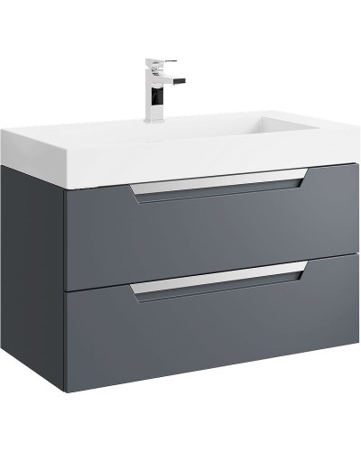 Тумба под раковину Aqwella Cube 90 CUB0109GR подвесная Серая матовая