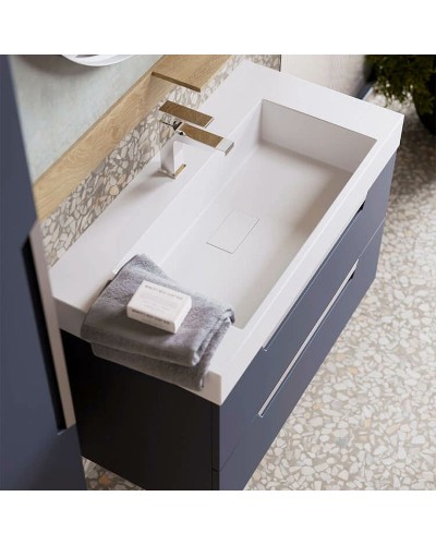 Тумба под раковину Aqwella Cube 90 CUB0109GR подвесная Серая матовая