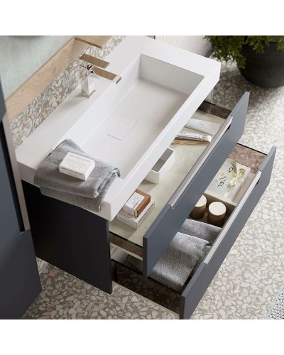 Тумба под раковину Aqwella Cube 90 CUB0109GR подвесная Серая матовая