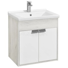 Тумба белый глянец/дуб крафт 58,2 см Акватон Флай 1A237301FAX10