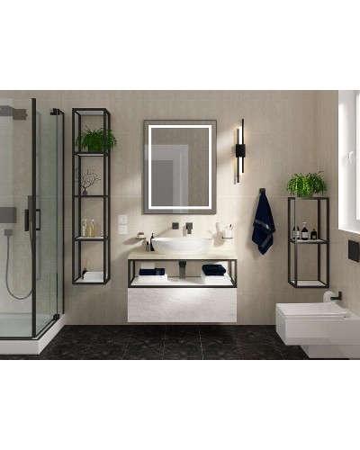 Тумба Cezares Cadro 100 CADRO-100-1C-SO-BG-BLUM подвесная Bianco Ghiaccio