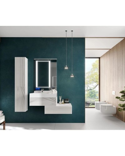 Тумба белый глянец/ольха наварра 79,6 см Акватон Сакура 1A236401SKW80