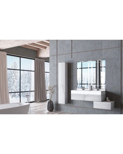 Тумба белый глянец/ольха наварра 119,6 см Акватон Сакура 1A219701SKW80