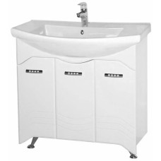 Тумба под раковину Bellezza Дрея 85 4631314000019 с бельевой корзиной Белая