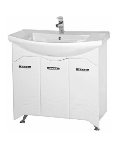 Тумба под раковину Bellezza Дрея 85 4631314000019 с бельевой корзиной Белая