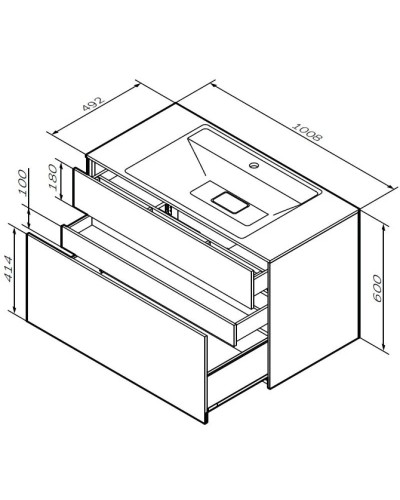 Тумба под раковину серый матовый 100,8 см Am.Pm Inspire 2.0 M50AFHX1003EGM