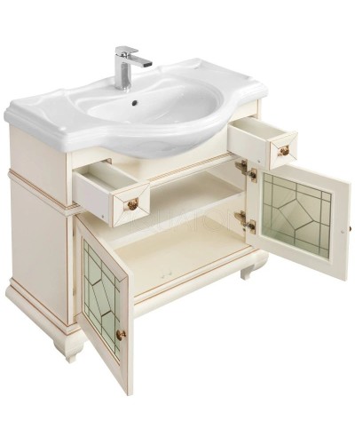 Тумба Беатриче 85 слоновая кость патина Aquaton 1A191701BEM60