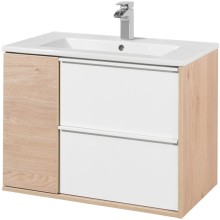 Тумба белый глянец/дуб эврика 74,2 см Акватон Бостон 1A252601BN010