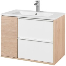 Тумба белый глянец/дуб эврика 74,2 см Акватон Бостон 1A252601BN010