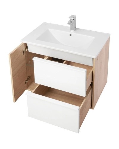 Тумба белый глянец/дуб эврика 74,2 см Акватон Бостон 1A252601BN010