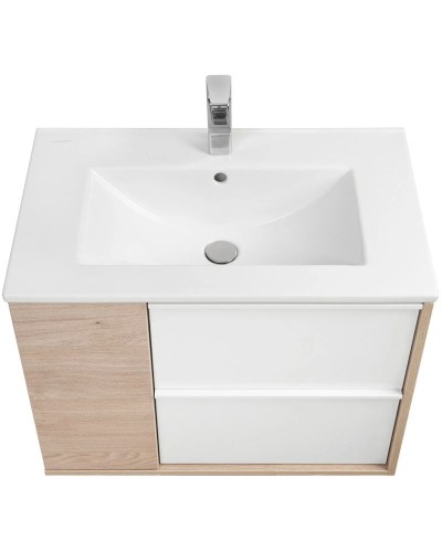 Тумба белый глянец/дуб эврика 74,2 см Акватон Бостон 1A252601BN010