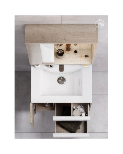 Тумба белый глянец/дуб эврика 74,2 см Акватон Бостон 1A252601BN010