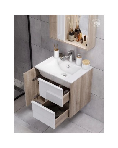 Тумба белый глянец/дуб эврика 74,2 см Акватон Бостон 1A252601BN010