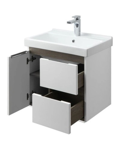 Тумба белый глянец/грецкий орех 56,3 см Акватон Рене 1A258501NRC80