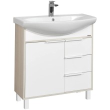 Тумба белый глянец/ясень фабрик 76 см Акватон Рико 1A215401RIB90