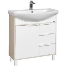 Тумба белый глянец/ясень фабрик 76 см Акватон Рико 1A215401RIB90