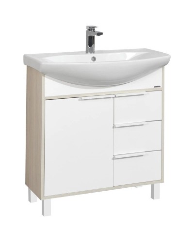 Тумба белый глянец/ясень фабрик 76 см Акватон Рико 1A215401RIB90