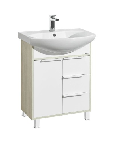 Тумба белый глянец/ясень фабрик 59,4 см Акватон Рико 1A213301RIB90