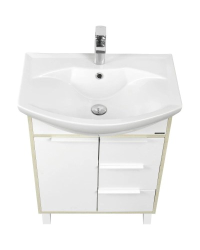 Тумба белый глянец/ясень фабрик 59,4 см Акватон Рико 1A213301RIB90