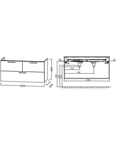 Тумба белый мрамор 120 см Jacob Delafon Odeon Rive Gauche EB2545-R9-NR4