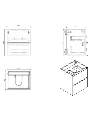 Тумба Stone 49,4 см BelBagno Pietra Mini-500-2C-SO-PT
