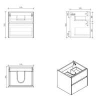 Тумба Stucco Cemento 49,4 см BelBagno Pietra Mini-500AS-2C-SO-SCM