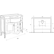 Тумба под раковину Cezares Rubino 105 RUBINO.BA.Noc Noce