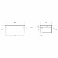 Тумба Cezares Tavolone 75 41788 Rovere tabacco