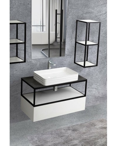 Тумба Cezares Cadro 70 CADRO-70-1C-SO-BG-BLUM подвесная Bianco Ghiaccio