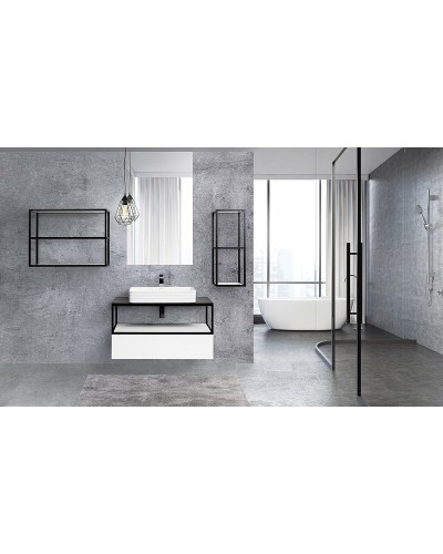 Тумба Cezares Cadro 70 CADRO-70-1C-SO-BG-BLUM подвесная Bianco Ghiaccio