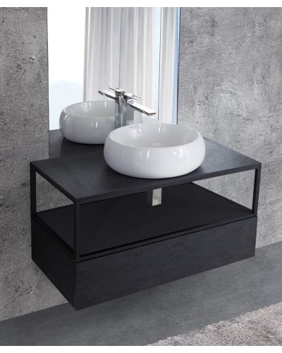 Тумба Cezares Cadro 70 CADRO-70-1C-SO-NR-BLUM подвесная Nero