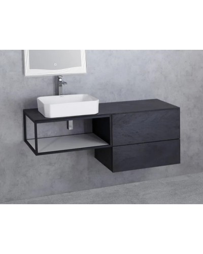 Тумба Cezares Cadro 70 CADRO-70-2C-SO-NR-BLUM подвесная Nero