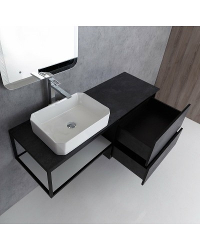 Тумба Cezares Cadro 70 CADRO-70-2C-SO-NR-BLUM подвесная Nero