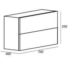 Тумба Cezares Cadro 70 CADRO-70-2C-SO-NR-BLUM подвесная Nero