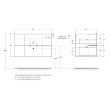 Тумба под раковину Cezares Eden 90 55069 подвесная Grigio talpa opaco