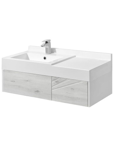 Тумба белый глянец/ольха наварра 99,6 см Акватон Сакура 1A234901SKW80